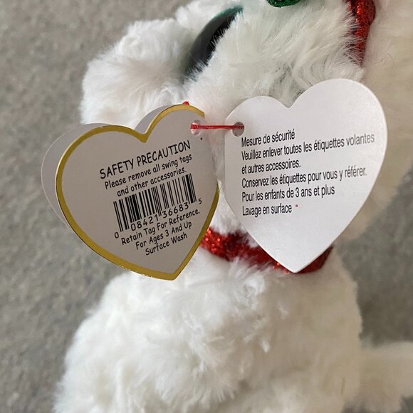 NWT Ty Beanie Boos Sugar the Christmas Holiday Dog 6" 2019 - Picture 13 of 14